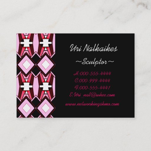 Customizable pink diamonds business card template