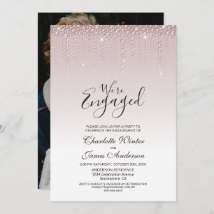 Pink Diamonds Engagement Party Invitation