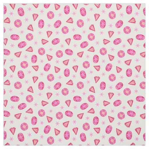 Pink Diamonds Gemstones and Jewels Pattern Fabric