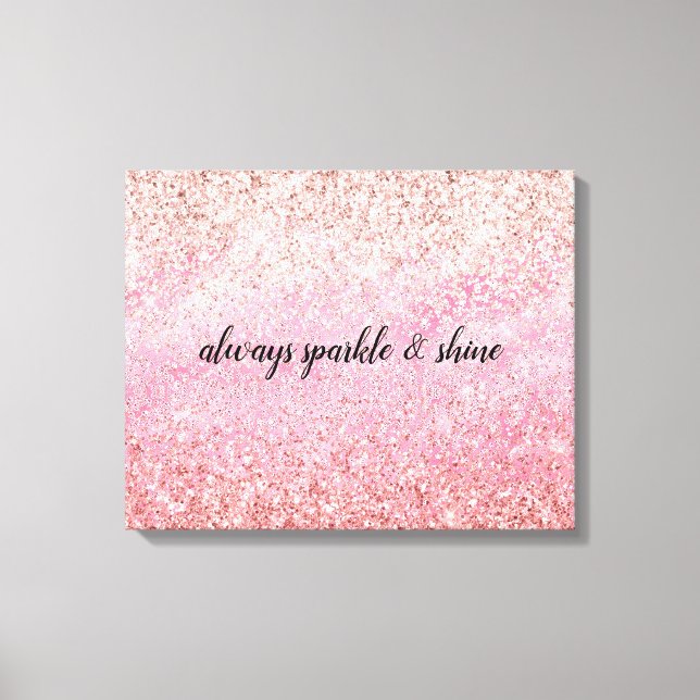 Pink Diamonds Glam Glitzy Glitter Canvas Print (Front)
