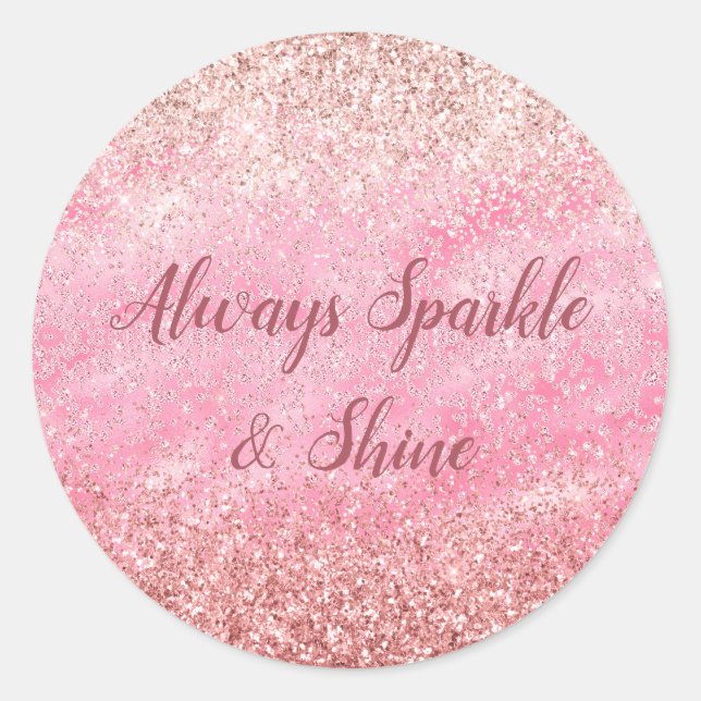 Pink Diamonds Glitzy Sparkle Glitter Classic Round Sticker (Front)