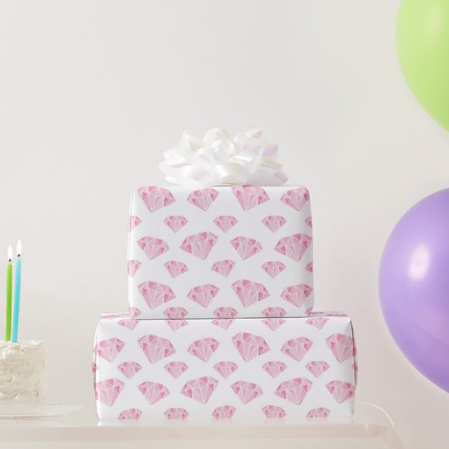 Pink Diamonds Pattern  Wrapping Paper (Party Gifts)