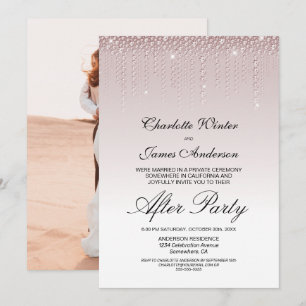 Pink Diamonds Wedding After Party Invitation