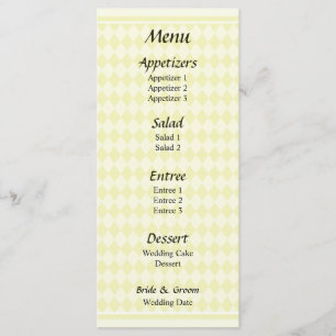 Pink Diamonds Wedding Menu