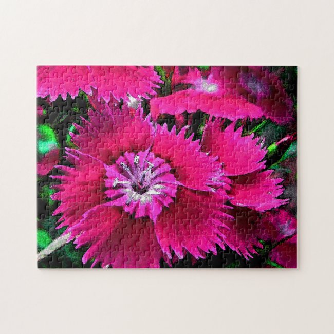Pink Dianthus Flowers Jigsaw Puzzle