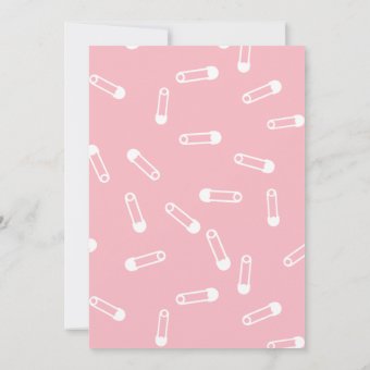 Pink Diaper Pins Pastel Baby Shower Invitation | Zazzle