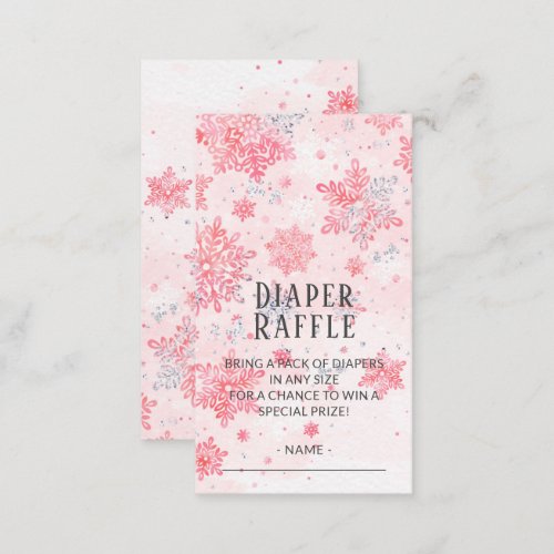 Pink Diaper Raffle Baby Its Cold Outside Card