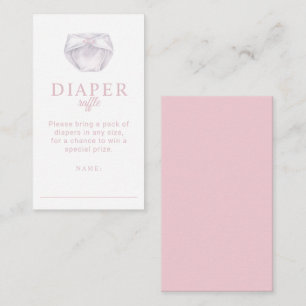 Pink Diaper Raffle Baby Shower Enclosure Card