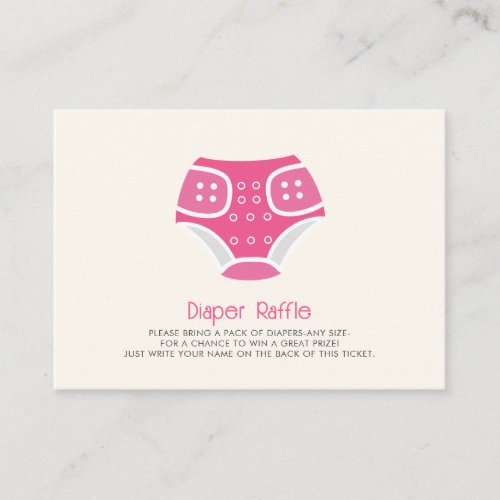 Pink Diaper Raffle Enclosure Card