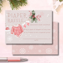 Pink Diaper Rafflle It's Cold Outside Baby Shower Enclosure Card