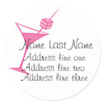 PInk Dice Martini Stickers