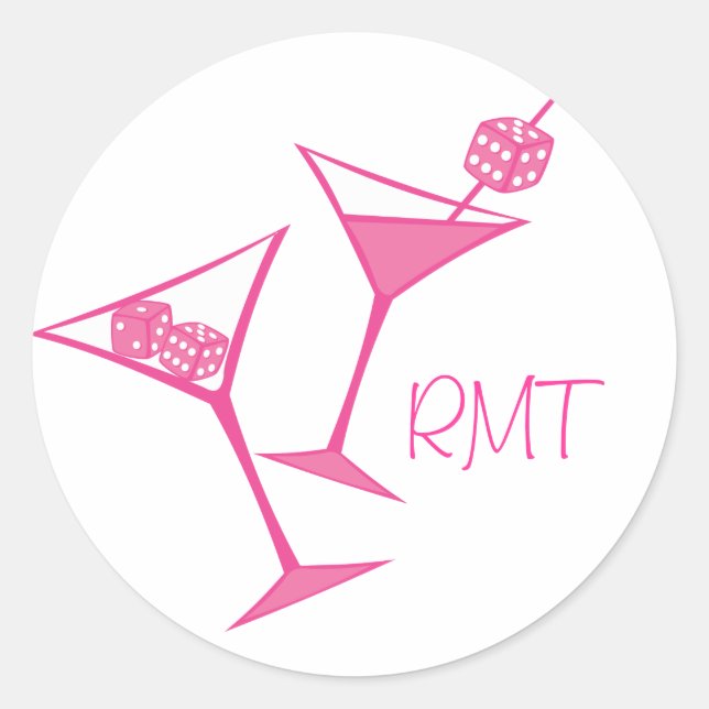 PInk Dice Martini Stickers (Front)
