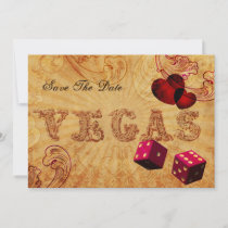 pink dice Vintage Vegas save the date