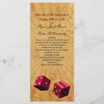 pink dice Vintage Vegas wedding program