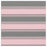 [ Thumbnail: Pink & Dim Gray Colored Stripes/Lines Pattern Fabric ]