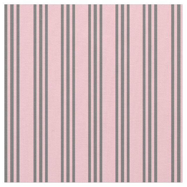 Pink & Dim Grey Stripes Fabric (Close Up)