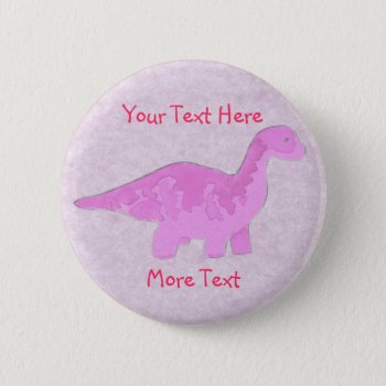 Pink Dino Button by Customizables at Zazzle