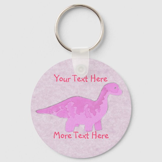 Pink Dino Keychain (Front)
