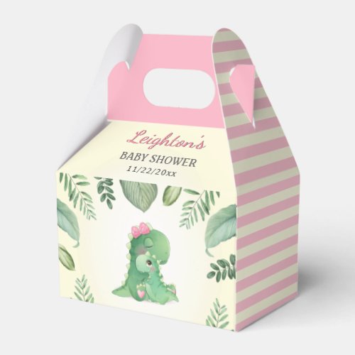 Pink Dinosaur Baby Girl Shower Sprinkle Dino Party Favor Boxes