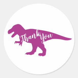 Pink Dinosaur Baby Shower Classic Round Sticker