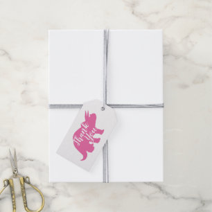 Pink Dinosaur Baby Shower Gift Tags