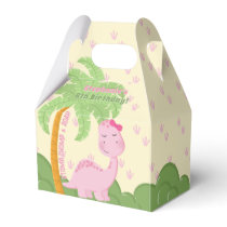 Pink Dinosaur Birthday Favor Boxes