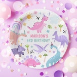 Pink Dinosaur Birthday Party  Paper Plates<br><div class="desc">Pink Dinosaur Birthday Party Paper Plates
All designs are © PIXEL PERFECTION PARTY LTD</div>