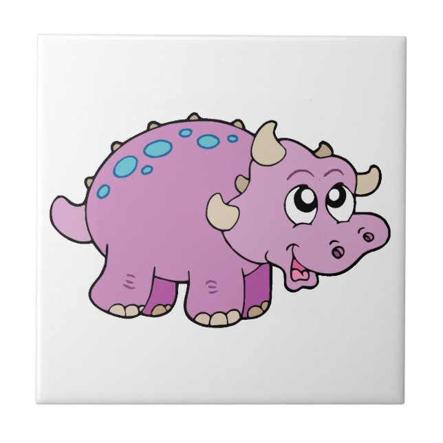 Pink Dinosaur Child's Decorative Tile (Front)