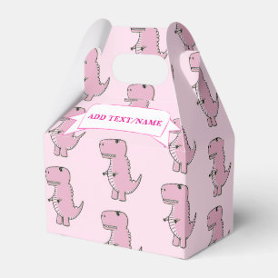 Pink Dinosaur Drawing Custom Blue Favor Boxes