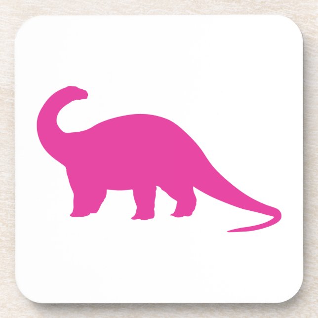 Pink Dinosaur Drink Coaster (Front)