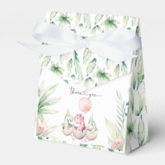  Pink Dinosaur Favor Box (Front Side)