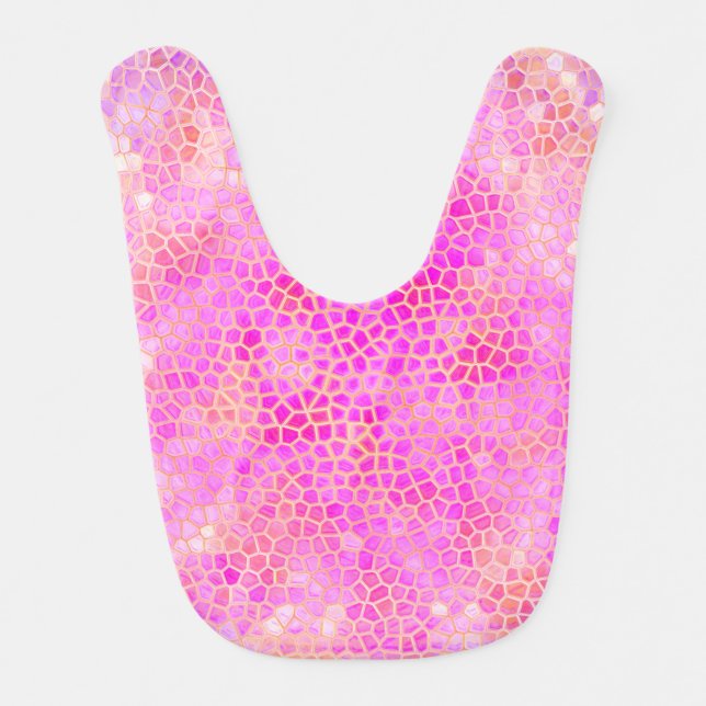 Pink Dinosaur Hide Baby Bib (Front)