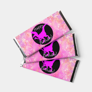 Pink Dinosaur Hide Happy Birthday! Hershey Bar Favors