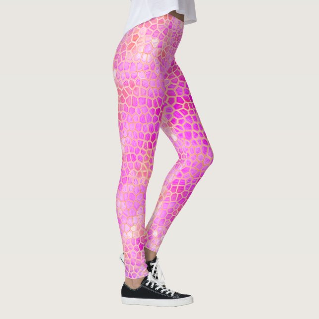 Pink Dinosaur Hide Leggings (Right)