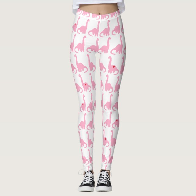 Pink Dinosaur Leggings (Front)