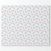 Pink Dinosaur Pattern Wrapping Paper (Flat)
