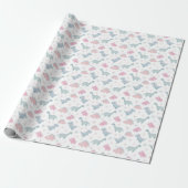 Pink Dinosaur Pattern Wrapping Paper (Unrolled)