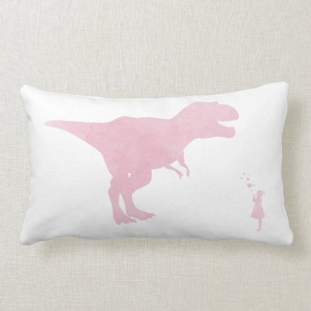 Pink Dinosaur Pillow - Girl Dinosaur Nursery Decor