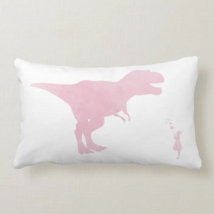 Pink Dinosaur Pillow Girl Dinosaur Nursery Decor Zazzle Com