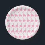 Pink Dinosaur Plates<br><div class="desc">Fun plates decorated with cute pink dinosaurs.</div>
