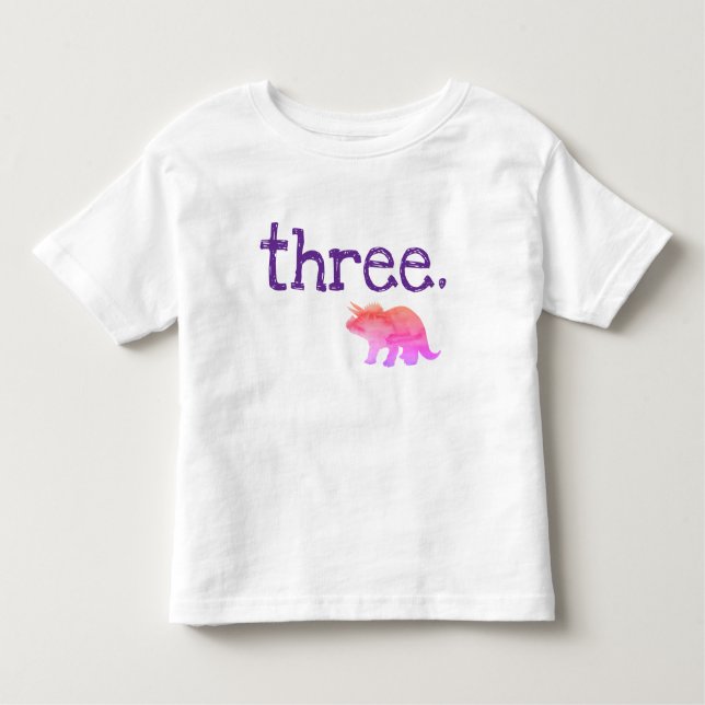 Pink Dinosaur Third Birthday T-shirt (Front)