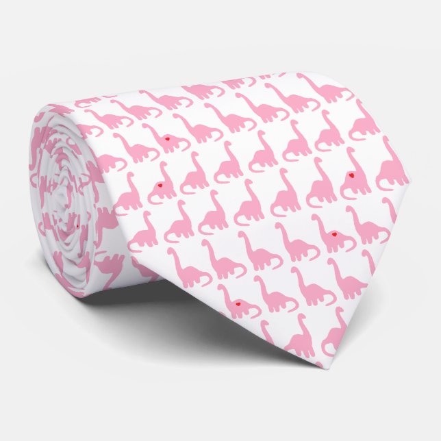 Pink Dinosaur Tie (Rolled)