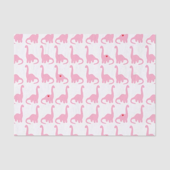 Pink Dinosaur Tissue Paper (Front)