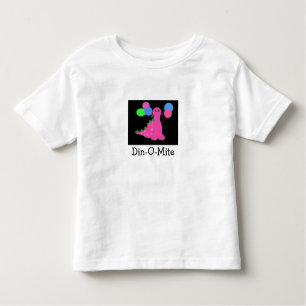 Pink Dinosaur with Balloons Toddler T-shirt