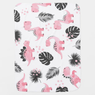 Pink Dinosaurs: Cute Kids Pattern. Baby Blanket