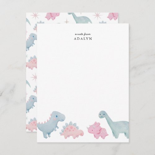 Pink Dinosaurs Kids Note Card