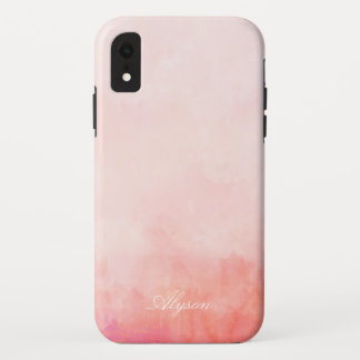 Pink Dip Dye - Add Name iPhone XR Case