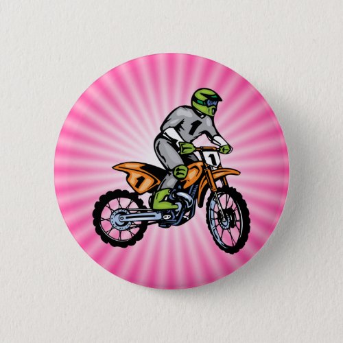 Pink Dirt Bike Pinback Button