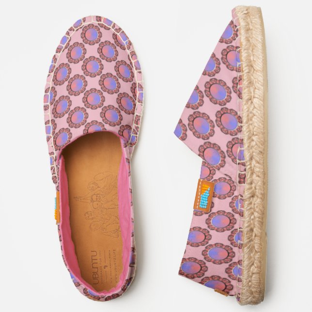 Pink Disc Ribbon by Kenneth Yoncich Espadrilles (Side)