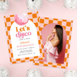 Pink Disco Ball 30th Birthday Invitation<br><div class="desc">This birthday party invitation features a vibrant design with bold colors that perfectly capture the excitement and fun of a 30th birthday celebration. It features a retro-inspired aesthetic with a disco ball and a vibrant checkered pattern in alternating orange and pink squares. At the back you can add a cool...</div>